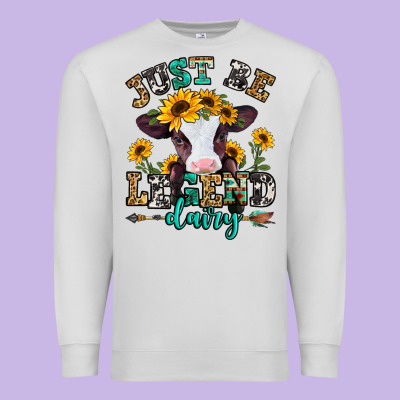 Just Be Legend Dairy Heifer Premium Sweatshirt Designed By Jasminsmagicworld