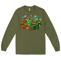 Army Green christmas trees with basketball Long Sleeve Tee - Zillion Design Studio