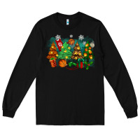 Black christmas trees with basketball Long Sleeve Tee - Zillion Design Studio