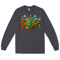 Smoke christmas trees with basketball Long Sleeve Tee - Zillion Design Studio