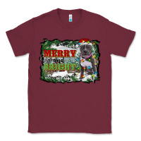 Burgundy merry and bright pitbull with farm Classic Tee - RanaPortraitStore