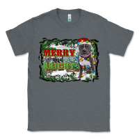 Charcoal Heather merry and bright pitbull with farm Classic Tee - RanaPortraitStore