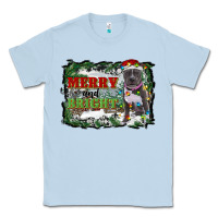 Dusty Blue merry and bright pitbull with farm Classic Tee - RanaPortraitStore