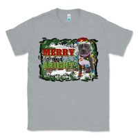 Heather Grey merry and bright pitbull with farm Classic Tee - RanaPortraitStore