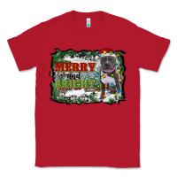 Red merry and bright pitbull with farm Classic Tee - RanaPortraitStore