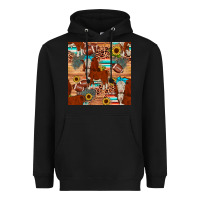 Black football hereford sunflower seamless pattern Heavyweight Hoodie - JahusDesignShop