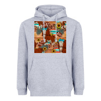 Heather Grey football hereford sunflower seamless pattern Heavyweight Hoodie - JahusDesignShop
