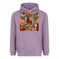 Lavender football hereford sunflower seamless pattern Heavyweight Hoodie - JahusDesignShop