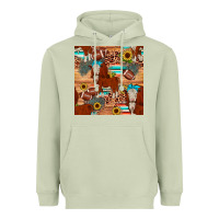 Matcha football hereford sunflower seamless pattern Heavyweight Hoodie - JahusDesignShop