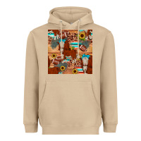 Mushroom football hereford sunflower seamless pattern Heavyweight Hoodie - JahusDesignShop