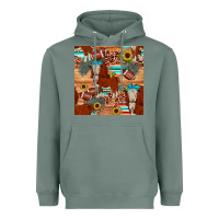 Sage football hereford sunflower seamless pattern Heavyweight Hoodie - JahusDesignShop