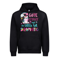 Black cute smart and a little bit dramatic with unicorn Urban Hoodie - NancyCooperArtShop