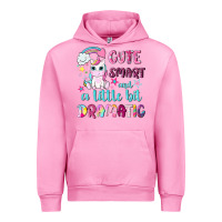 Fuchsia Pink cute smart and a little bit dramatic with unicorn Urban Hoodie - NancyCooperArtShop
