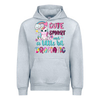 Heather Grey cute smart and a little bit dramatic with unicorn Urban Hoodie - NancyCooperArtShop