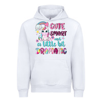 White cute smart and a little bit dramatic with unicorn Urban Hoodie - NancyCooperArtShop
