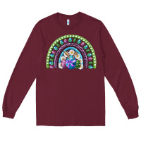 Burgundy easter rainbow Long Sleeve Tee - RanaPortraitStore