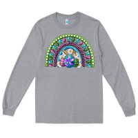 Heather Grey easter rainbow Long Sleeve Tee - RanaPortraitStore