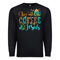 Black gıve me coffee and jesus Premium Sweatshirt - AdoDesignShop