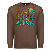 Chestnut gıve me coffee and jesus Premium Sweatshirt - AdoDesignShop