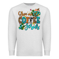 Oatmeal Heather gıve me coffee and jesus Premium Sweatshirt - AdoDesignShop