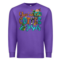 Purple gıve me coffee and jesus Premium Sweatshirt - AdoDesignShop
