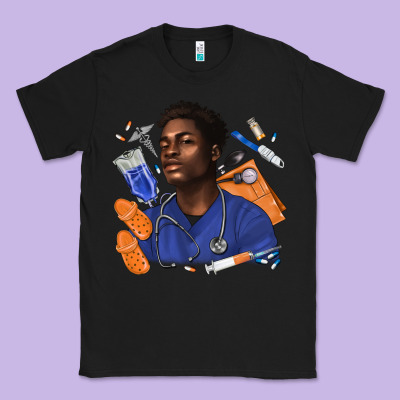 Afro Man Nurse Classic Tee Designed By Texasbilliewilder