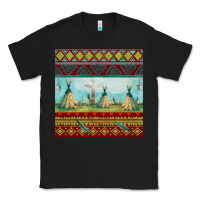 Black teepe tent dreamcatcher totem pole seamless patter Classic Tee - FaDigitalArtStudio