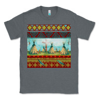 Charcoal Heather teepe tent dreamcatcher totem pole seamless patter Classic Tee - FaDigitalArtStudio