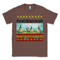 Chestnut teepe tent dreamcatcher totem pole seamless patter Classic Tee - FaDigitalArtStudio