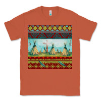 Copper teepe tent dreamcatcher totem pole seamless patter Classic Tee - FaDigitalArtStudio