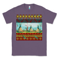 Lavender teepe tent dreamcatcher totem pole seamless patter Classic Tee - FaDigitalArtStudio