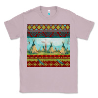 Lilac teepe tent dreamcatcher totem pole seamless patter Classic Tee - FaDigitalArtStudio