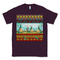 Plum teepe tent dreamcatcher totem pole seamless patter Classic Tee - FaDigitalArtStudio