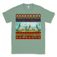 Sage teepe tent dreamcatcher totem pole seamless patter Classic Tee - FaDigitalArtStudio