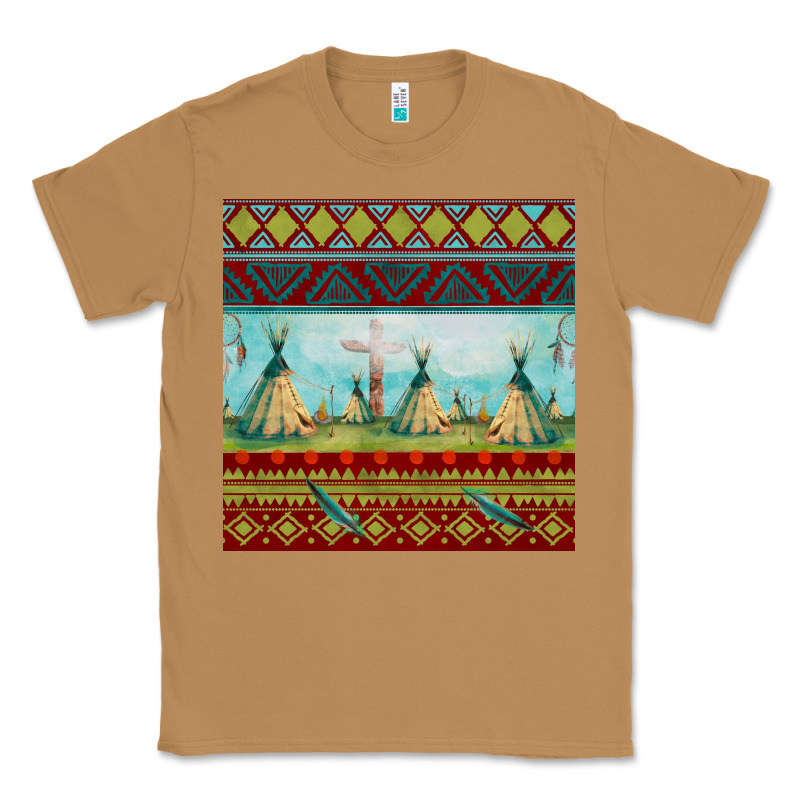Teepe Tent Dreamcatcher Totem Pole Seamless Patter Classic Tee by FaDigitalArtStudio | Teevron