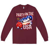 Burgundy party in the usa billie wilder Long Sleeve Tee - texasbilliewilder