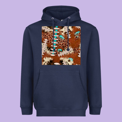 Football Leopard Gemstone Seamless Pattern Heavyweight Hoodie Designed By Jahusdesignshop