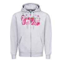 Heather Grey breast cancer coffee cups Zipper Hoodie - Zillion Design Studio