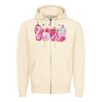 Sandshell breast cancer coffee cups Zipper Hoodie - Zillion Design Studio