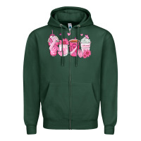 Sports Green breast cancer coffee cups Zipper Hoodie - Zillion Design Studio