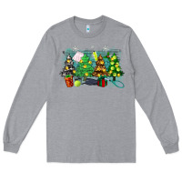 Heather Grey christmas trees with tennis Long Sleeve Tee - Zillion Design Studio