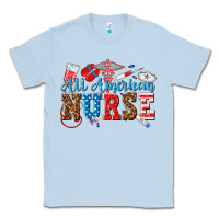Dusty Blue all american nurse Classic Tee - texasbilliewilder