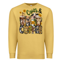 Antique Gold cows and coffee cups Premium Sweatshirt - Jasminsmagicworld