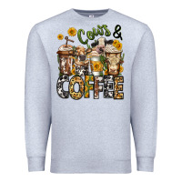 Heather Grey cows and coffee cups Premium Sweatshirt - Jasminsmagicworld