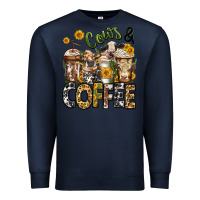 Navy cows and coffee cups Premium Sweatshirt - Jasminsmagicworld
