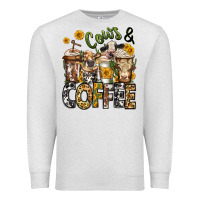 Oatmeal Heather cows and coffee cups Premium Sweatshirt - Jasminsmagicworld