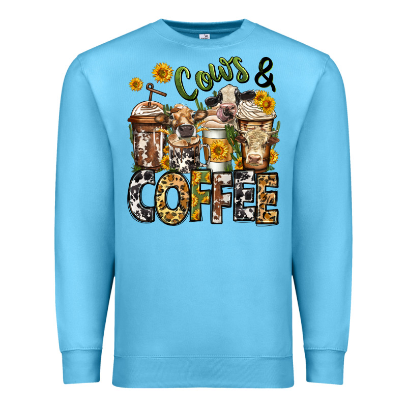 Cows And Coffee Cups Premium Sweatshirt by Jasminsmagicworld | Teevron