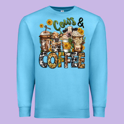 Cows And Coffee Cups Premium Sweatshirt Designed By Jasminsmagicworld