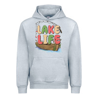 Heather Grey lake life Urban Hoodie - MaliasSmallBusiness