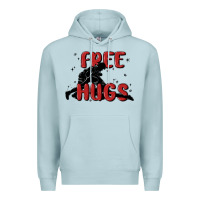 Blue Mist free hugs Premium Hoodie - MaliasSmallBusiness